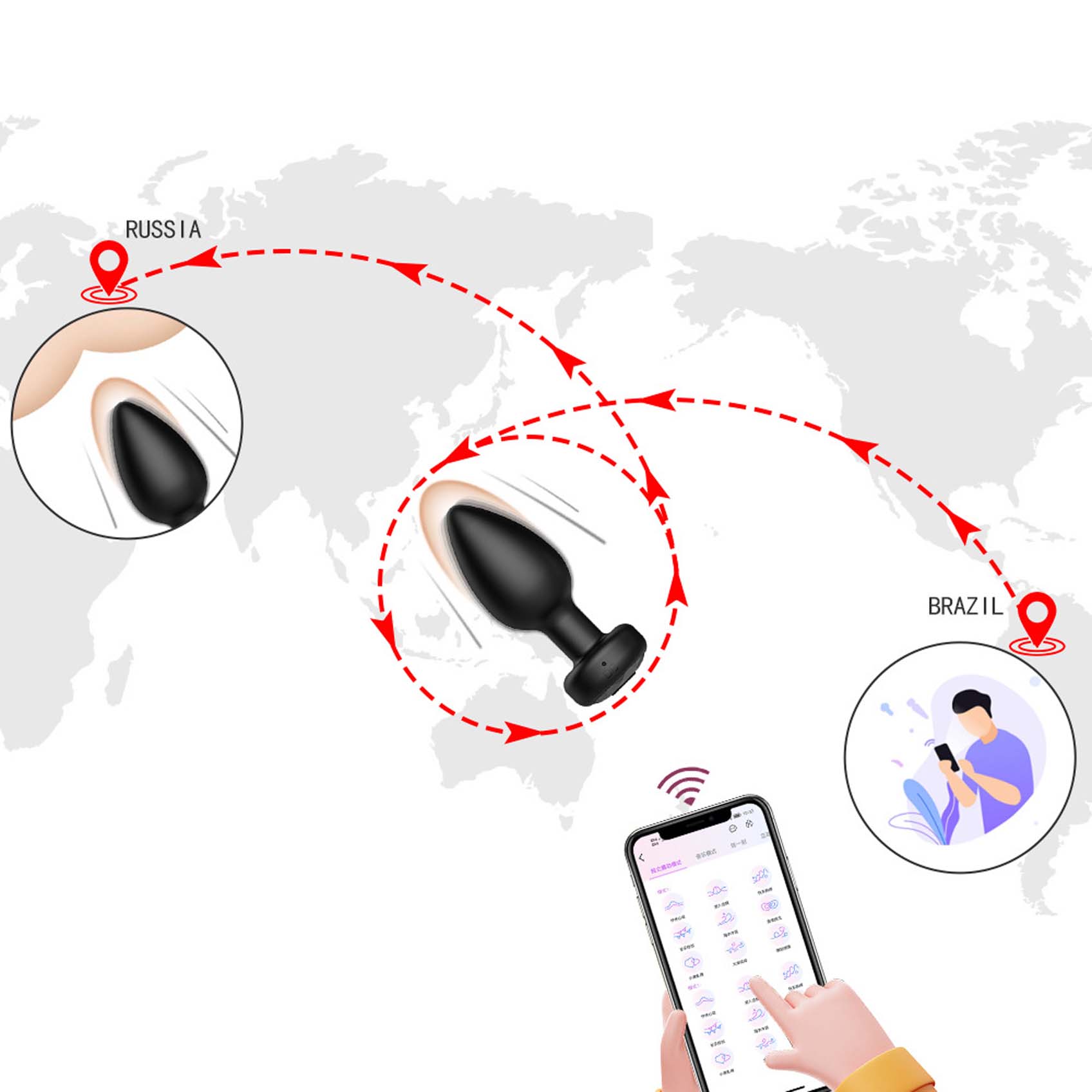 Smart Anal Plug APP Vibrator Wireless Remote Control Butt Plug Vibrating Male Prostate Massage Waterproof Rechargeable Silicone Adult Sex Toy for Men Women Couples