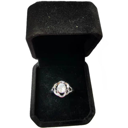 Classic Diamond Ring Jewelry Ladies Classical Wedding Engagement Ring Gift Silver adjustable