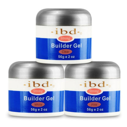 IBD Strong Builder Gel - PINK - UV Gel for tip overlays, sculpting pedicure nails polish art prep