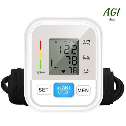 Upper Arm Blood Pressure Monitor Voice Broadcast Measurement Tool Portable LCD Digital Tonometer Sphygmomanometer Tensiometer Heart Rate Pulse Meter Health Care BP Monitor