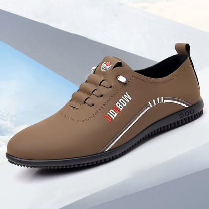 Men's PU Artificial leather shoes business casual shoes boys outdoor light sports shoes fashion students Oxfords walking shoes Daddy single shoes brown