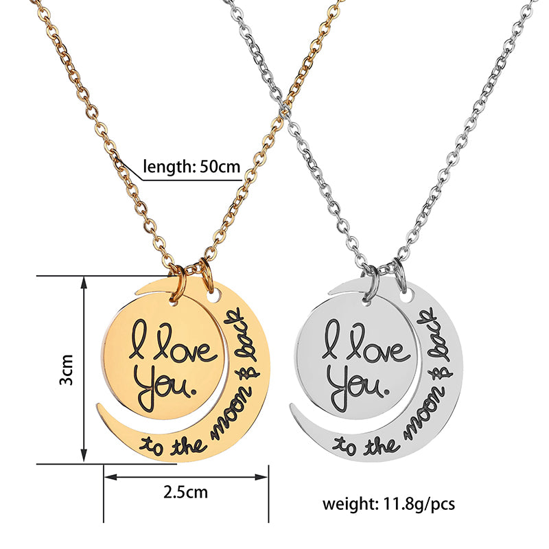 Promise Jewelry Pendant Stainless Steel Necklace For Couple Lovers Gift