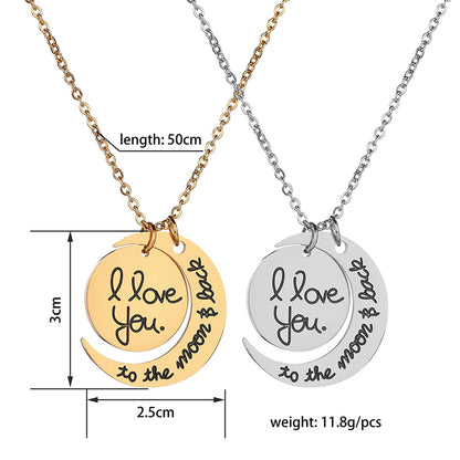 Promise Jewelry Pendant Stainless Steel Necklace For Couple Lovers Gift