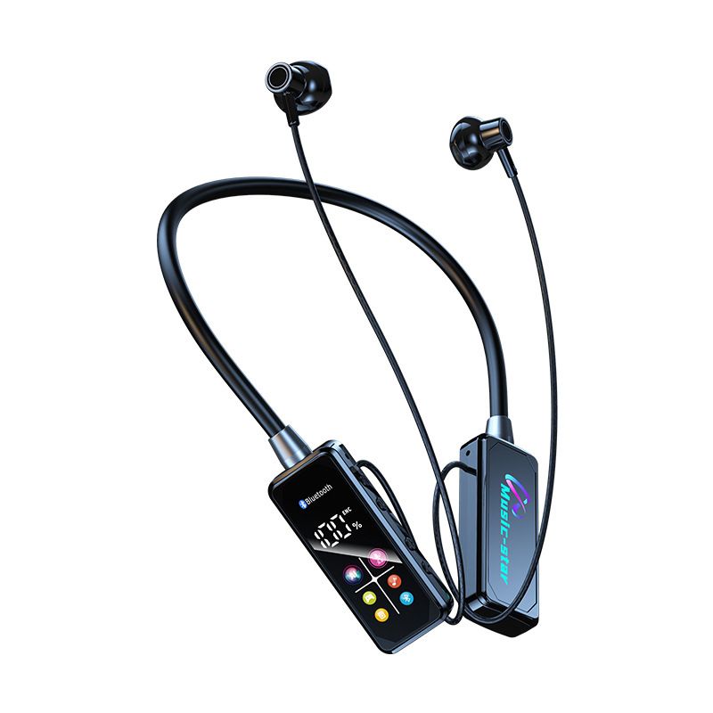 Sports Earphones Two Ears in-ear Wireless Bluetooth Earpods Neckband Earphones Earbuds Ultra-Long Standby Ear Return Monitoring Card Plug-in Noise Reduction Comfortable And Stylish High Quality