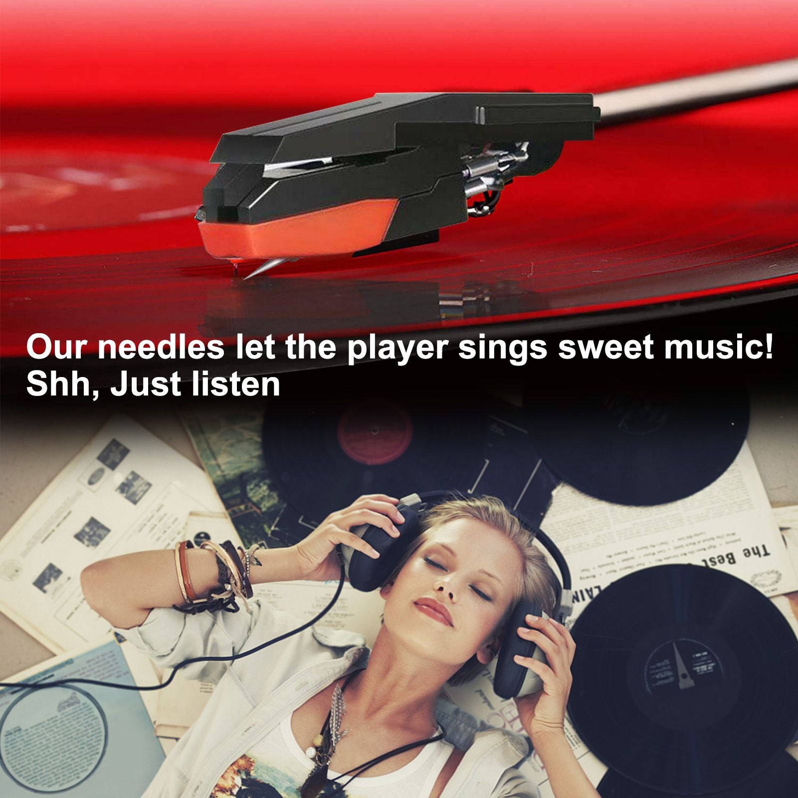 Record Player Needle, 6/3 Pcs Stylus Replacement Turntable Needle Diamond Stylus Record Player Needle With Diamond Tip for most Crosley Vinyl Jensen 1byone ION ICT04RS Phonograph