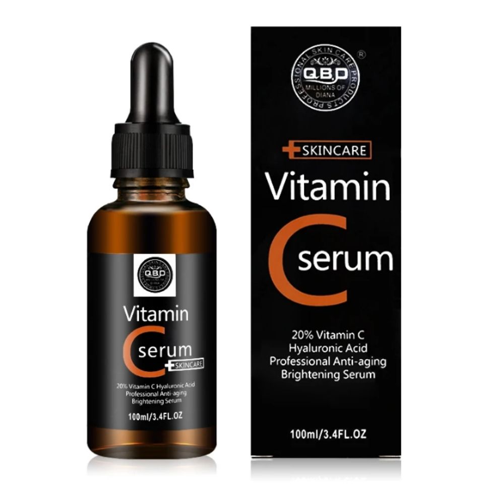 QBD Vitamin C Serum with Hyaluronic Acid Anti-aging & Brightening Professional Skincare 20% Vitamin C Face Serum -100ml
