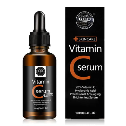 QBD Vitamin C Serum with Hyaluronic Acid Anti-aging & Brightening Professional Skincare 20% Vitamin C Face Serum -100ml