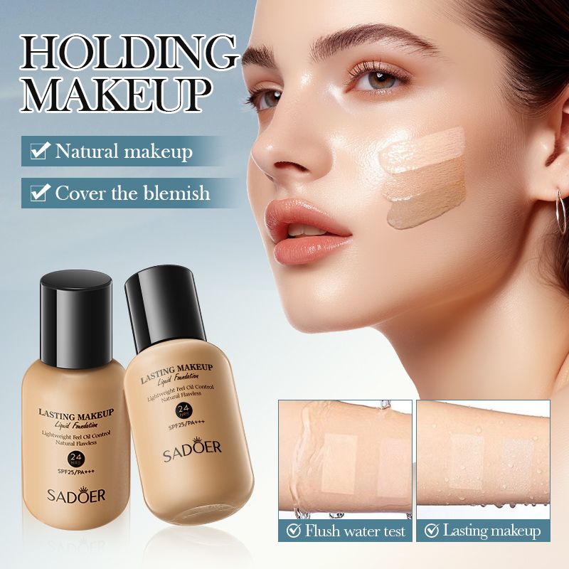40ml SADOER Holding makeup liquid foundation natural lasting oil control is not easy to remove makeup concealer moisturizing dry skin bb cream for women moisturizing non-card powder