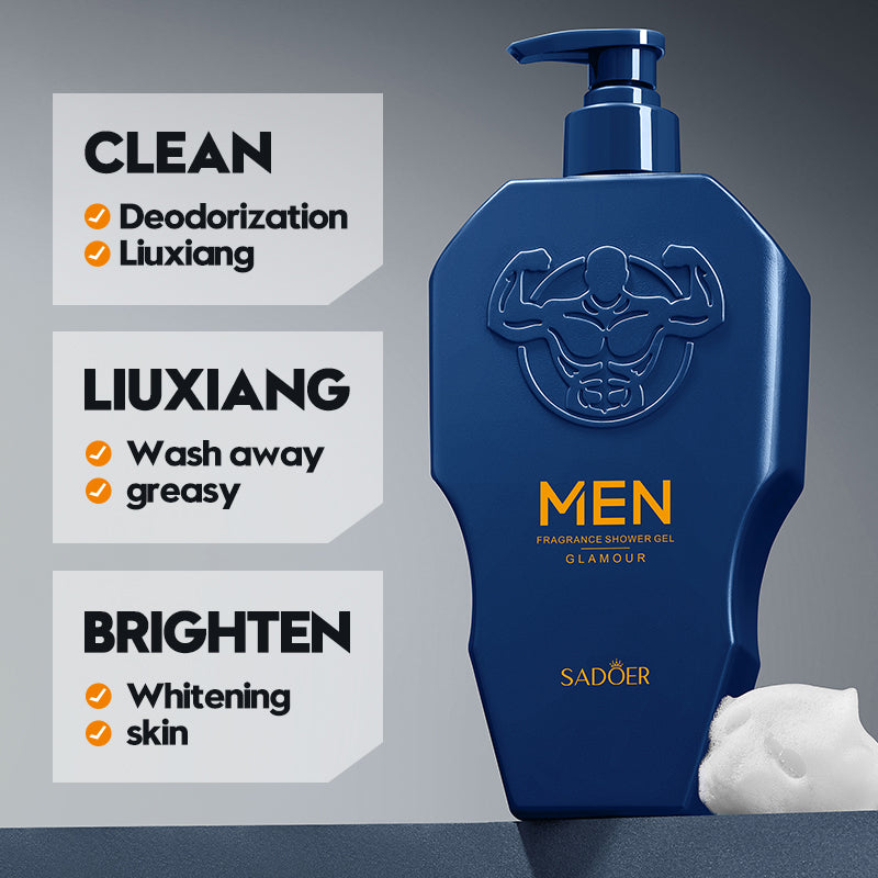 500ml SADOER Men's Exclusive Aromatherapy Shower Gel for Deep Cleansing, Refreshing & Invigorating Body Care Perfume