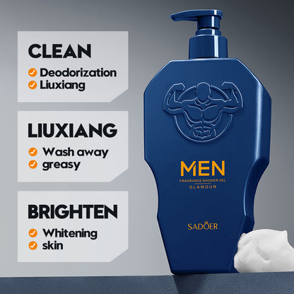 500ml SADOER Men's Exclusive Aromatherapy Shower Gel for Deep Cleansing, Refreshing & Invigorating Body Care Perfume