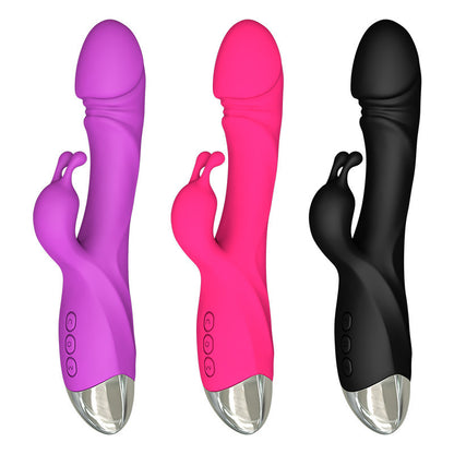 HW Silicone rabbit double shock 7 Thrusting & 10 Vibration Patter G-spot vibration orgasm massage stick female fun masturbation appliances adult sex products