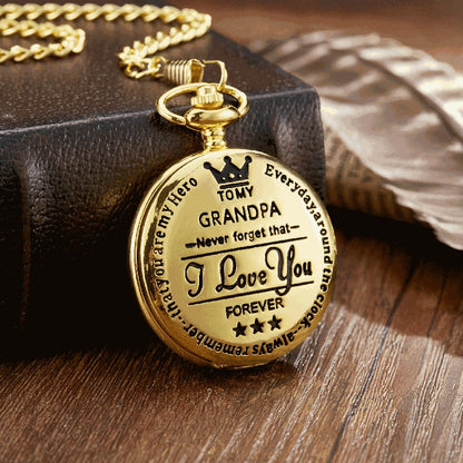 Classic Popular Pocket Watch Antique Steampunk Vintage Roman Numerals Quartz Pocket Watch Gold Case Necklace Pendant Clock Chain Mens Women Quartz Watches Gift For Son