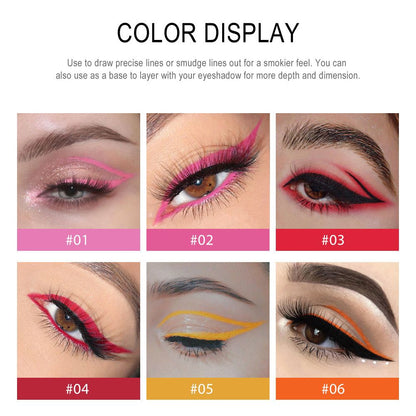 The new 6-piece Eyeliner HANDAIYAN Rotatable Waterproof Non-halo Color Eyeliner pencil set