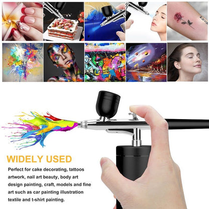 Airbrush Kit, Airbrush Spray Gun with Air Compressor Kit, Rechargeable Handheld Paint Airbrush Gun for Makeup, Cake Decor