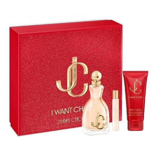 Jimmy Choo I Want Choo EDP 3 Piece Gift Set with Mini Perfume & BL