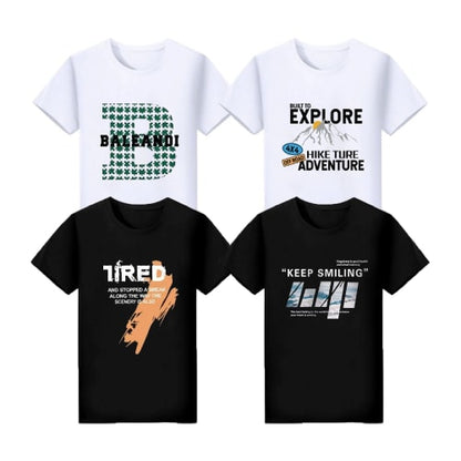 4 PCS T-Shirts Men Tops Tees Polos Male Clothing