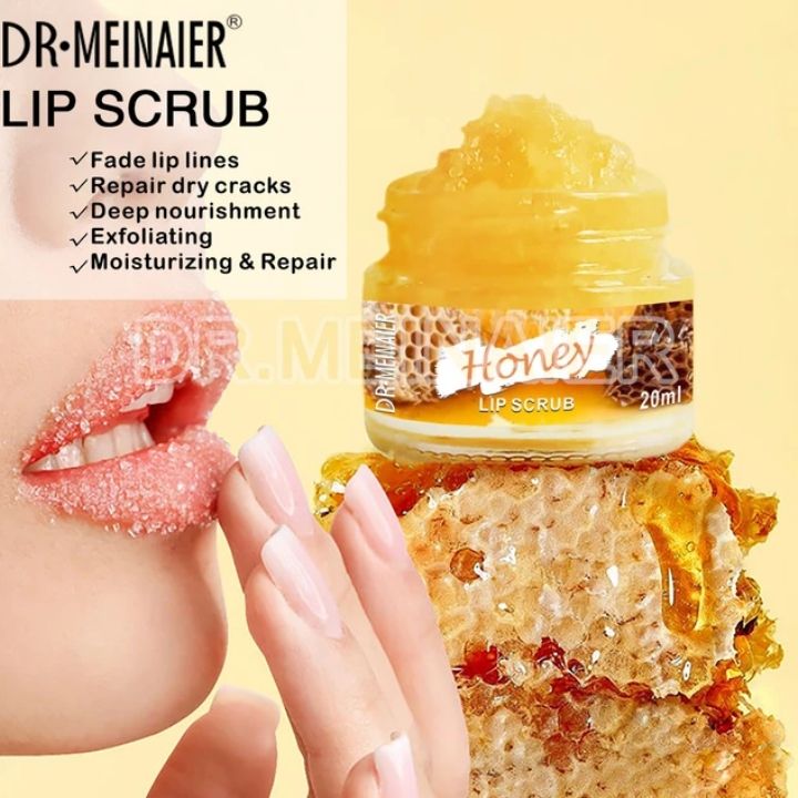 Dr. Meinaier Sugar Lip Scrub Ultra Hydrating Exfoliating Dry Chapped Lips Scrubber Lip Moisturizer - Grape Rose Blueberry Turmeric Coconut Coffee Cherry Lemon Honey Green Tea Flavors
