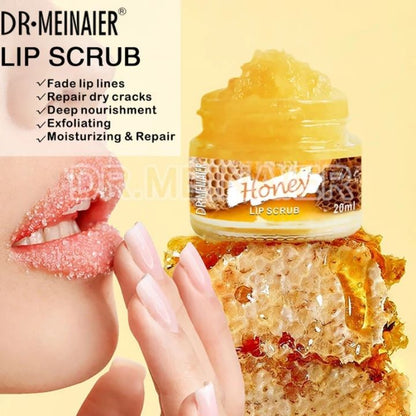 Dr. Meinaier Sugar Lip Scrub Ultra Hydrating Exfoliating Dry Chapped Lips Scrubber Lip Moisturizer - Grape Rose Blueberry Turmeric Coconut Coffee Cherry Lemon Honey Green Tea Flavors