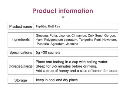 Winstown Tea Upgraded Version Enhancement Tea Herbal Natural Health Drink Pure Natural Herbal Formula For Rounder Curvy Look - 30 bags