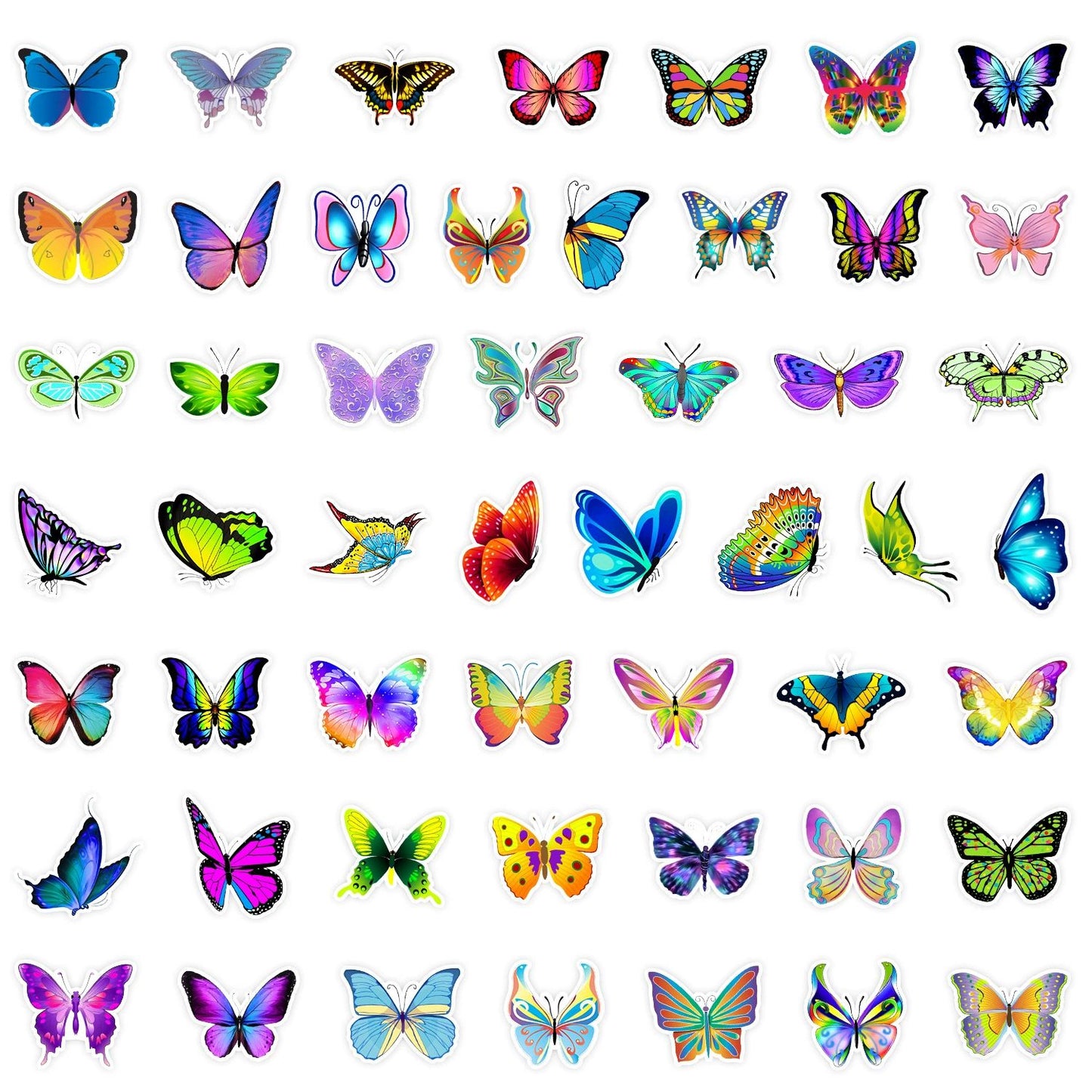 UPHUI 50PCS Stylish Universal DIY Butterfly Stickers Boho Graffiti Stickers for DIY Luggage Laptops Skateboards Motorcycle Bikes Suitcase Decals Graffiti Stickers