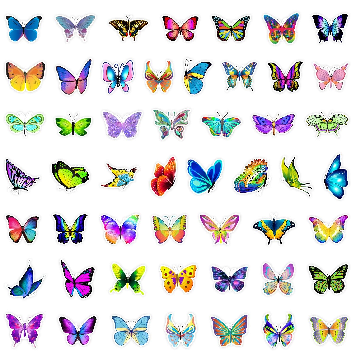 UPHUI 50PCS Stylish Universal DIY Butterfly Stickers Boho Graffiti Stickers for DIY Luggage Laptops Skateboards Motorcycle Bikes Suitcase Decals Graffiti Stickers