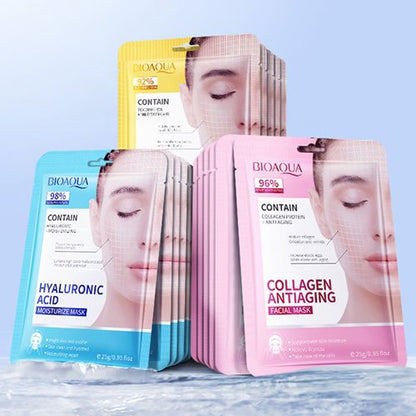 New Arrivals 8Pcs Collagen Face Mask Anti-wrinkle Retinol Hyaluronic Acid Firming Facial Masks Hydrating  Anti-aging Repair Brightening Moisturizing Face Mask Facial Skin Care