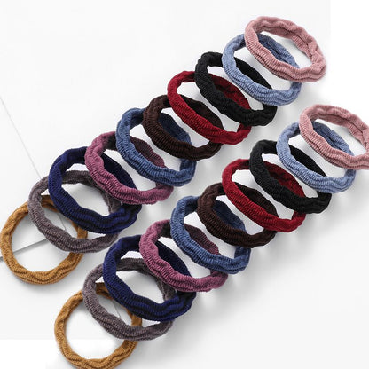 20 PCS/Set Hot Selling Thick And High Elastic Basic Hair Ring Simple Hair Tie Towel Ring Head Rope For Women Without Seams And No Damage To Hair Rope