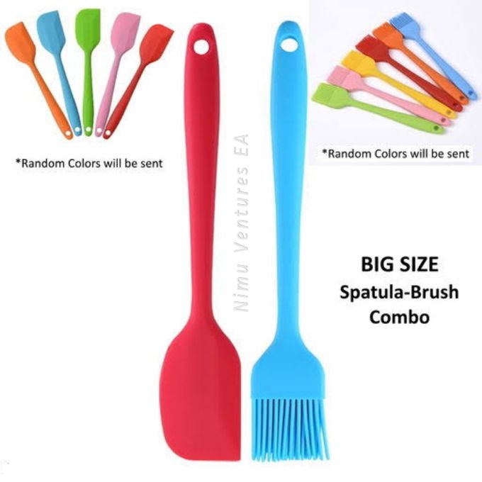 Silicone Brush + Spatula - Heat Resistant Scraper Oil Pastry cake baking cooking kitchen tool