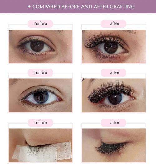 16Rows Classic Individual Eyelash Extension Lashes Matte Black Professional MIX 7-15MM Soft Natural Curl Faux Mink Eyelashes Extension Individual Eyelashes Artificial Fake False Eyelashes