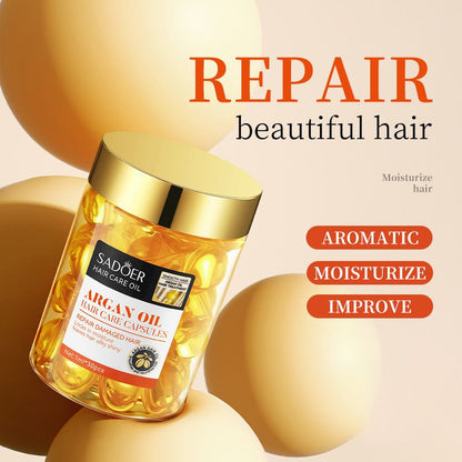 Hair Care Oil-Moroccan Argan Oil Hair Care Capsules,Moisturize&Nourish Hair,Repair Damage