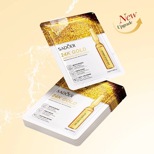 Facial Mask Sheet Pores Moisturizing 24K Gold Vitamin C Hyaluronic Acid Face Mask Facial Moisturizing Firming Hydrating Facial Masks Skin Care Oil-Control Anti-Aging Replenishment Face Care Treatments