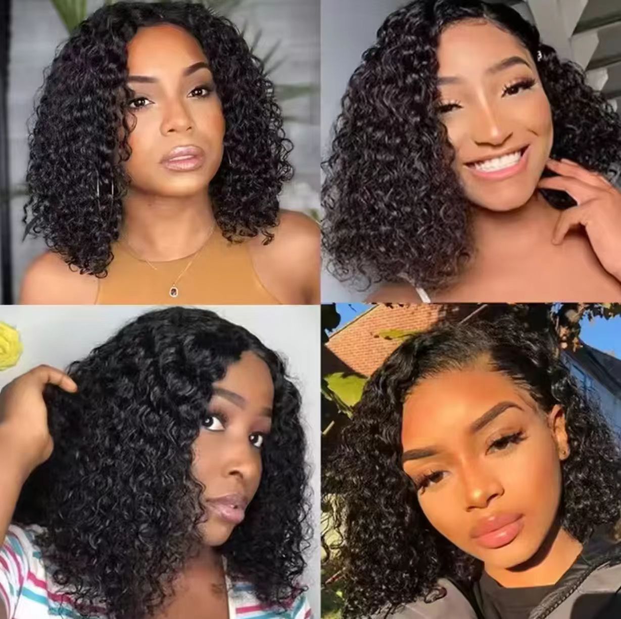 12Inch Wigs Fuffy Short Curly Hair Wig Synthetic Small Curly Wigs African Curls Hairstyles For Gift
