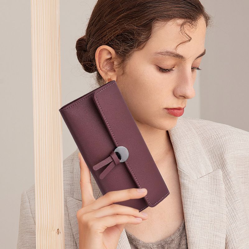 Women Long Wallet Ladies Coin Purse Tri-fold Wallet Card Case Black Wallet