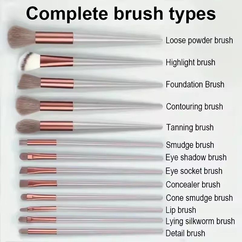 13Pcs Makeup Brushes Set Foundation Powder Eyeshadow Concealer Blending Makeup brush set Beauty Tool with Storage Bag