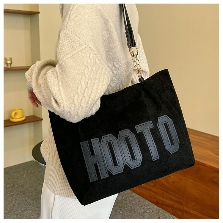 College Student Class Single Shoulder Canvas Bag Big Bag Women's Large Capacity New Spring Commuter Tote Big Bag