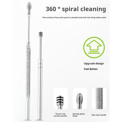 6-piece set Stainless steel ear spoon set ear spoon earwax picking tool storage tube portable