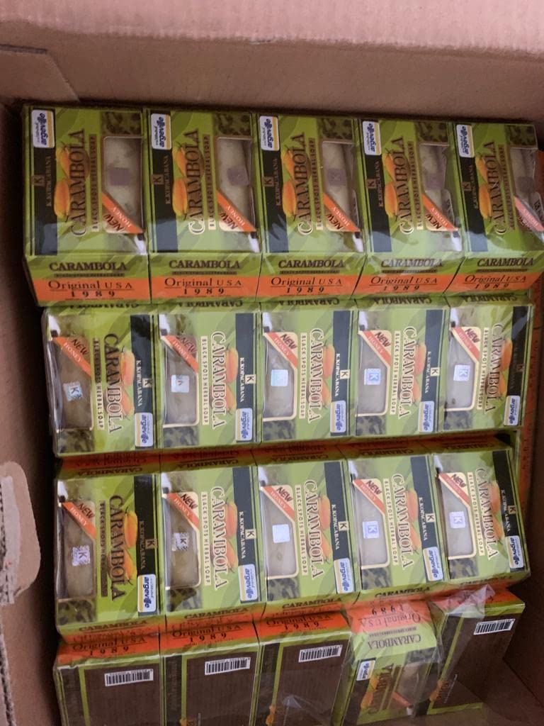 2 Packs Carambola Black Spots Herbal Soap With Honey for Removing Pimples & Blackheads Cleansing Nourishing Bar Bathing Organic Anti Ageing Full Body Natural Deep Cleaning Fruit Fragrance 120g X 2