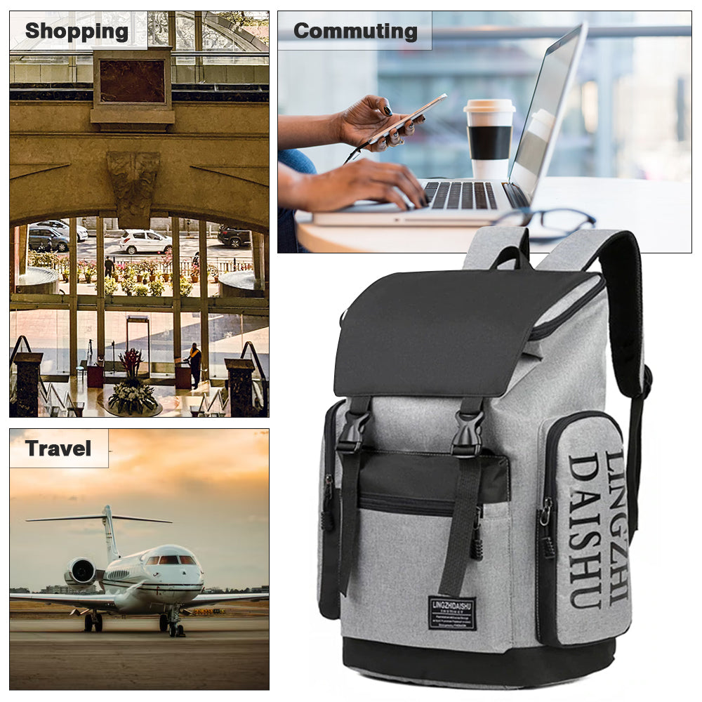 Men Backpack Large Capacity Outdoor Travel Bag Leisure Rucksack Business Commute Laptop Bag School