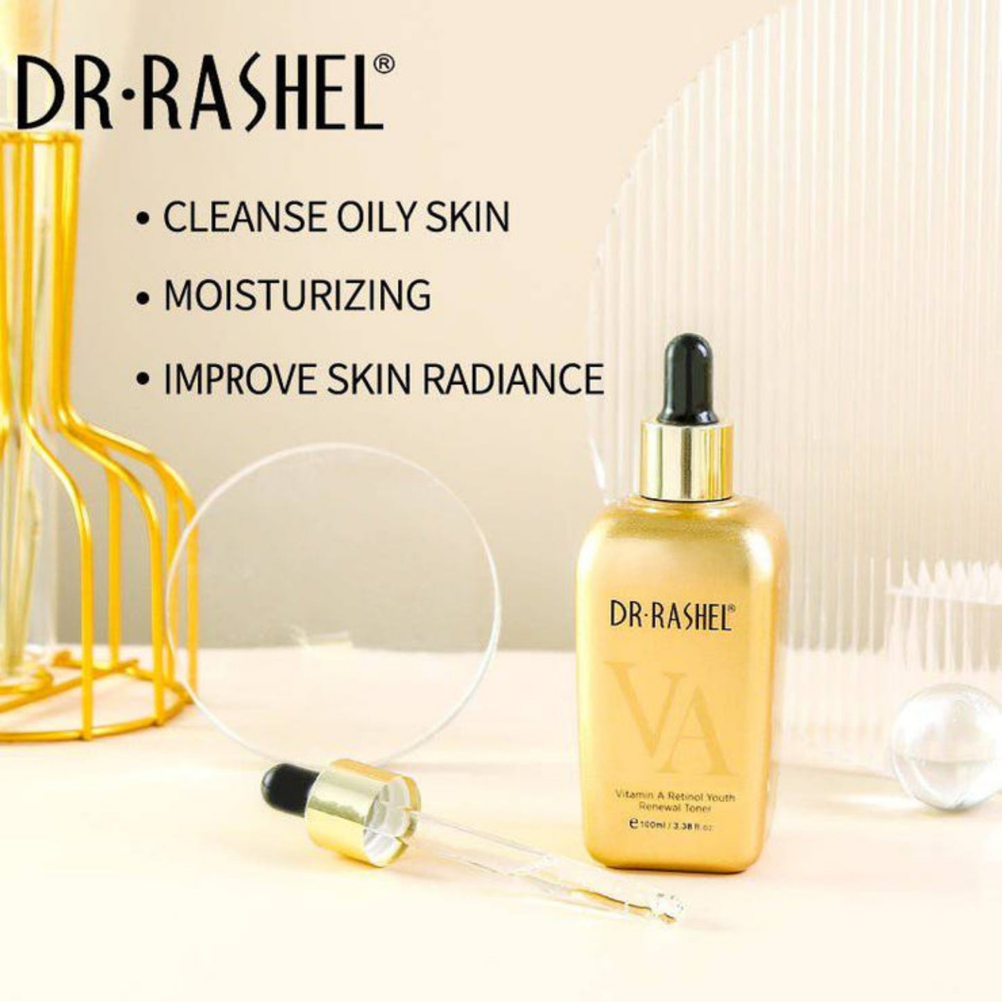 Dr. Rashel Vitamin A Retinol Youth Renewal Toner Refresh Soothes Tones Face Skin Care - DR RASHEL