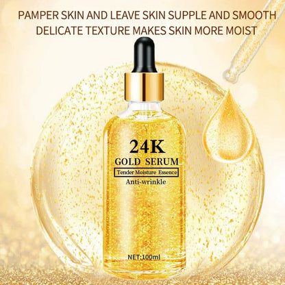 [Promotion] 100ml 24k Gold Hyaluronic Acid Nicotinamide Face Serum Anti Aging Facial Lifting Collagen Essence Skin Care Whitening Serum