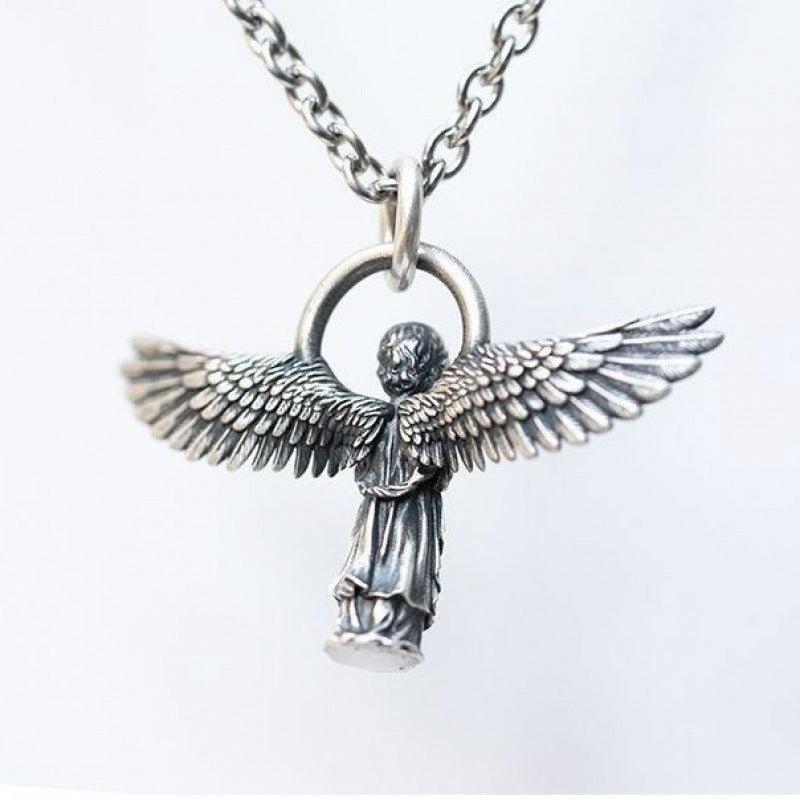 Personalized And Creative Angel Wings Couple Men And Women Niche Pendant Necklace Sweater Chain