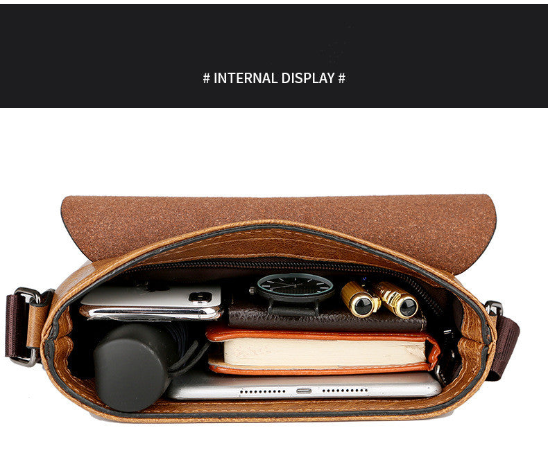 Male PU leather single shoulder bag fashion shoulder bag business bag men's crossbody bag business cross-body sling bag