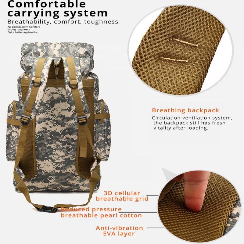 Travel Large Capacity Camo Mountaineering Multi-Functional Camping Hiking Sports Backpack
