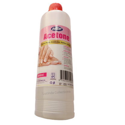 Bettar Acetone 100% Pure Gel Nail Polish Remover Better Nail Care - 500ml