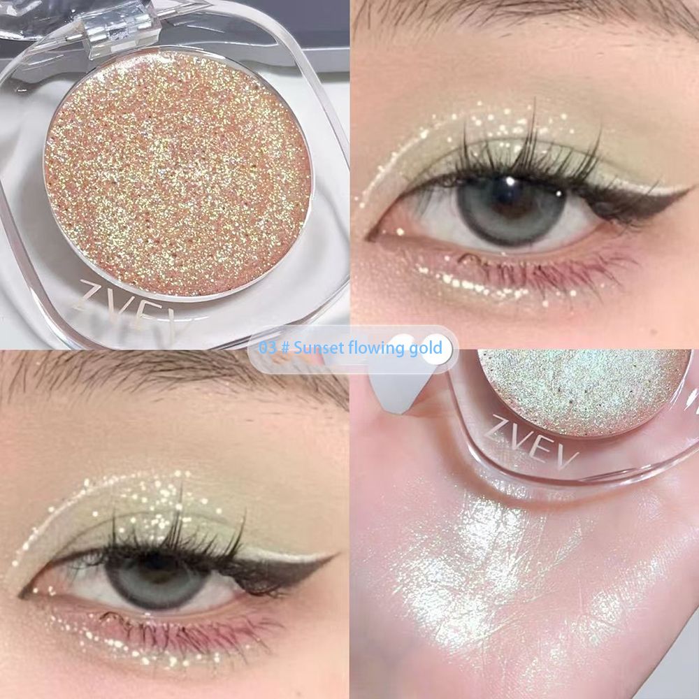 Single color explosive flash eye shadow plate delicate, clear, shiny, pearly, broken diamond girls' advanced color eye shadow cream
