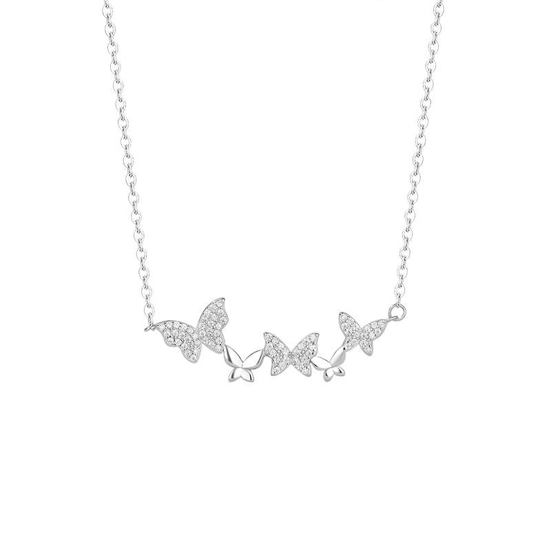 Butterfly Necklace Small fresh Five butterflies Temperament all-match Suitable for women