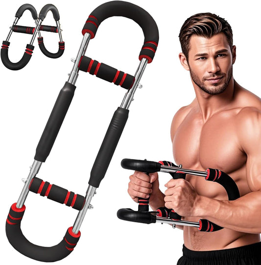 Twister Arm Trainer, Adjustable Twister Arm Chest Exerciser for Men & Women,Adjustable Spring Workout Bar Detachable Power Twister Home Fitness Equipment for Enhancing Upper Body Muscle
