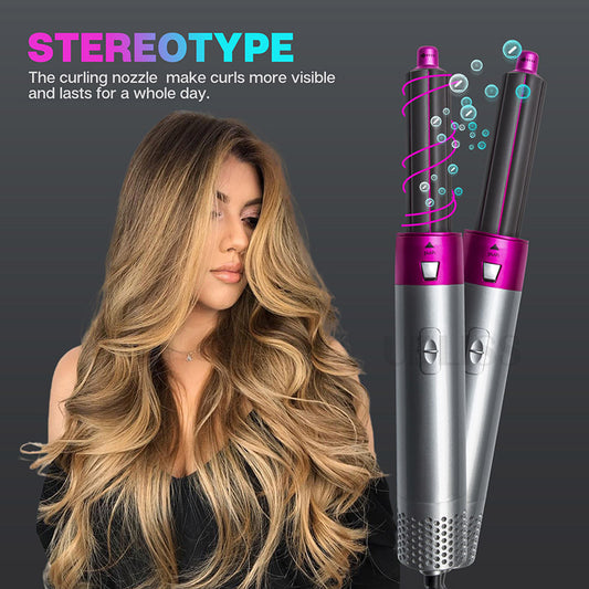 5 In 1 Hair Dryer Comb One Step Multi Functional Hair Curling Styling Straightener Hair Roller Comb Hot Air Styler Hair Curler Electric Air Iron Wand Brush