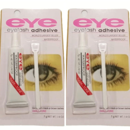 2Pcs Eye Lash Adhesive Glue Dark Tone Eyelash Waterproof Eyelashes Glue With Stick Eye Lashes Makeup Tools