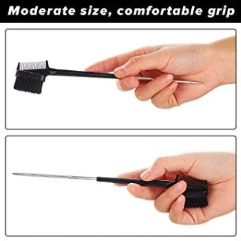 3 in1 Edge Brush Double Sided eyebrow edge Control Hair Comb lay edges design